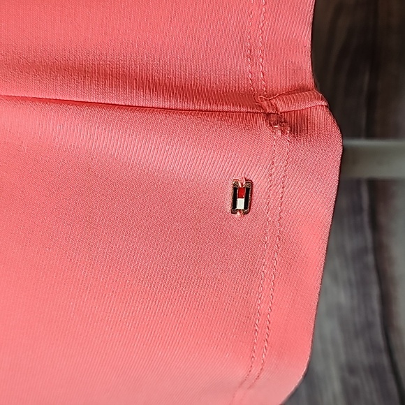 NWT TOMMY HILFIGER MELON ORANGE SHORT SLEEVE SPLIT V NECK PULLOVER TOP - Picture 10 of 15